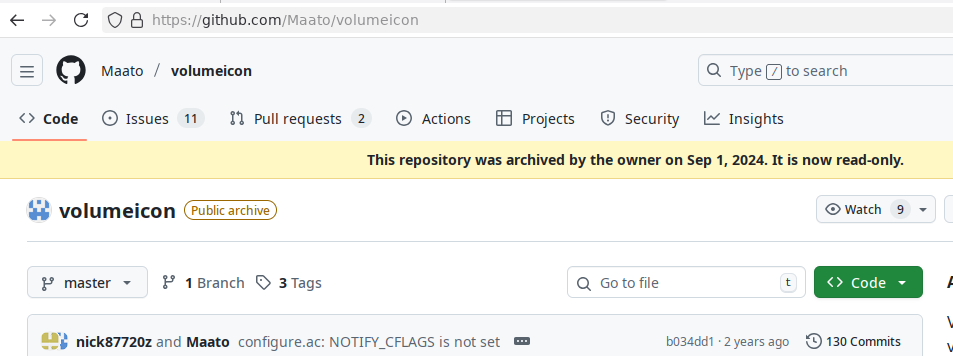 Repozitář od volumeicon